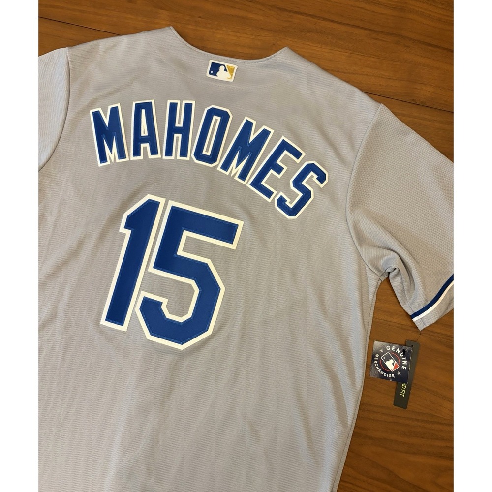 Patrick Mahomes Kansas City Royals Nike Baseball Jersey NWT Mens L Chiefs 2020